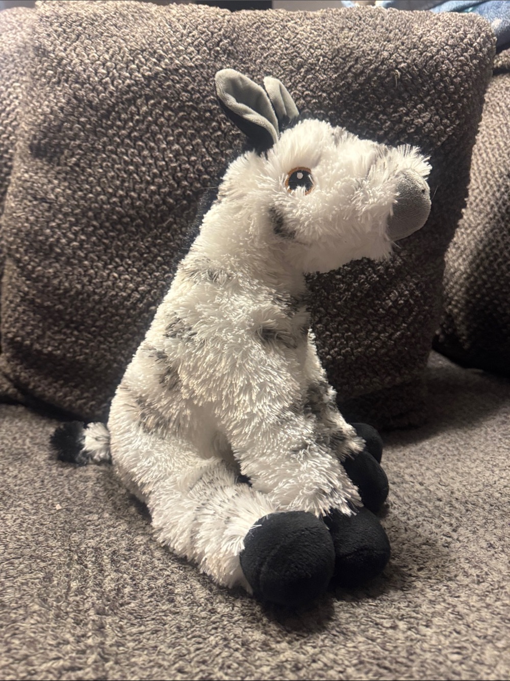 Plush Grey and Black Giraffe Stuffed Animal - Soft Home Accent
